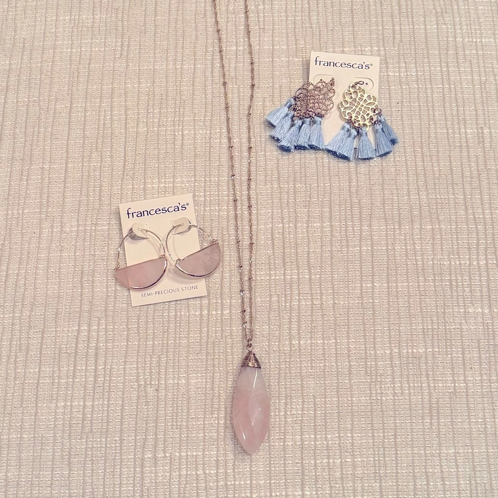 Francessca’s earrings (2 pair) and necklace